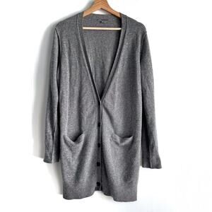 Vince  cardigan 100% cashmere button front grey sweater size M w/  pockets